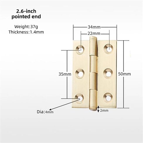 Hinge Furniture Cabinets Brass Doors Windows and Silent Flat Head Hinges 1Pcs(50mm-Mate) in Kuwait