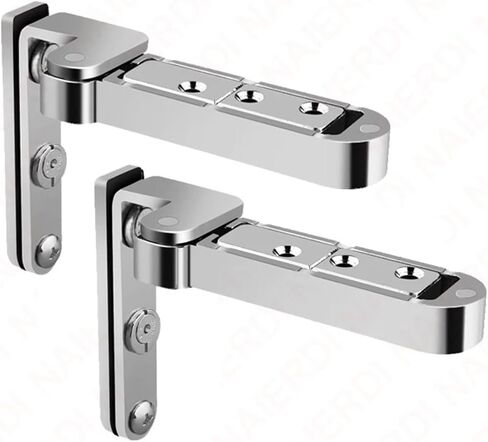 Invisible Door Hinges 3D Adjustable Swivel Zinc Alloy Hidden 2Pcs(Silver) in Kuwait