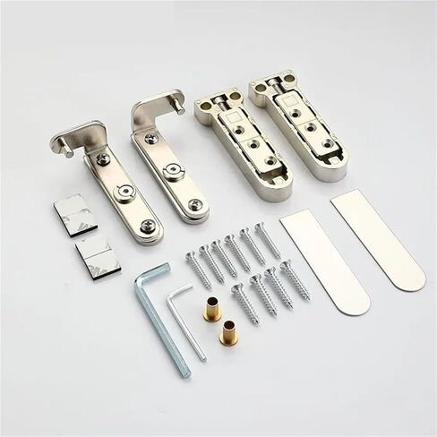 Invisible Door Hinges 3D Adjustable Swivel Zinc Alloy Hidden 2Pcs(Silver) in Kuwait