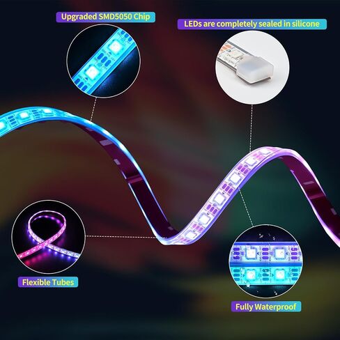 أضواء شريط LED لعربة الجولف تعمل بمنفذ USB، ضوء مظلة سقف Dreamcolor RGB مقاس 47.25 بوصة مع التطبيق وجهاز التحكم عن بعد، مقاومة للماء IP68، مزامنة الموسيقى، التوصيل والتشغيل، 72 مصباح LED لعربات الجولف EZGO Yamaha Club Car in Kuwait