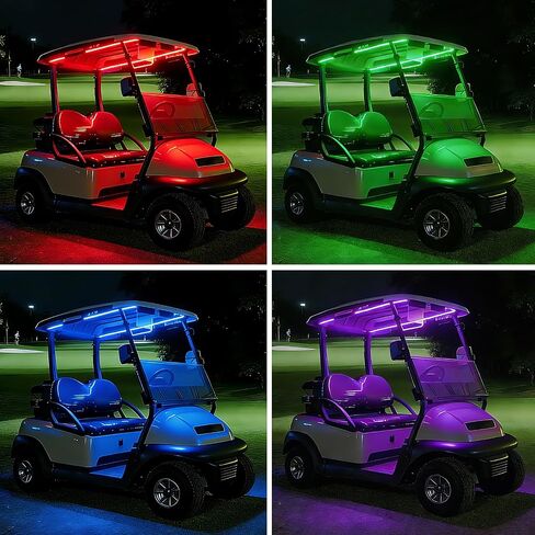أضواء شريط LED لعربة الجولف تعمل بمنفذ USB، ضوء مظلة سقف Dreamcolor RGB مقاس 47.25 بوصة مع التطبيق وجهاز التحكم عن بعد، مقاومة للماء IP68، مزامنة الموسيقى، التوصيل والتشغيل، 72 مصباح LED لعربات الجولف EZGO Yamaha Club Car in Kuwait
