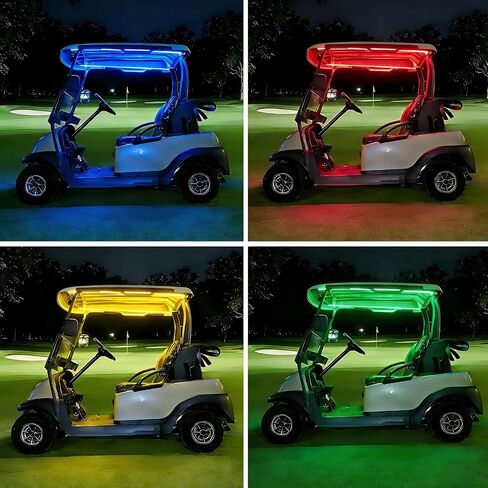 أضواء شريط LED لعربة الجولف تعمل بمنفذ USB، ضوء مظلة سقف Dreamcolor RGB مقاس 47.25 بوصة مع التطبيق وجهاز التحكم عن بعد، مقاومة للماء IP68، مزامنة الموسيقى، التوصيل والتشغيل، 72 مصباح LED لعربات الجولف EZGO Yamaha Club Car in Kuwait