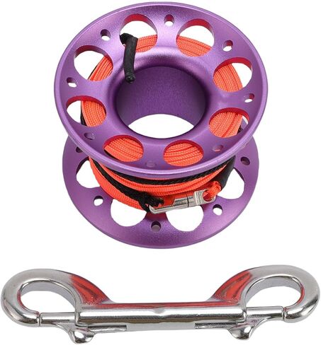 15m Scuba Diving Reel, Aviation Aluminum Line Reel with Double Hook, Lightweight and Durable - Safe Marker Release, Efficient Operation for Diving and Marine Use in Kuwait