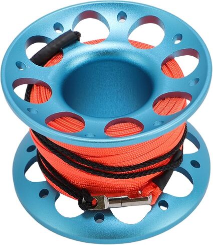 15m Scuba Diving Reel, Aviation Aluminum Line Reel with Double Hook, Lightweight and Durable - Safe Marker Release, Efficient Operation for Diving and Marine Use in Kuwait