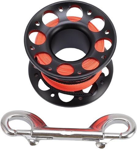 15m Scuba Diving Reel, Aviation Aluminum Line Reel with Double Hook, Lightweight and Durable - Safe Marker Release, Efficient Operation for Diving and Marine Use in Kuwait