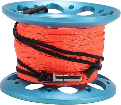 15m Scuba Diving Reel, Aviation Aluminum Line Reel with Double Hook, Lightweight and Durable - Safe Marker Release, Efficient Operation for Diving and Marine Use in Kuwait