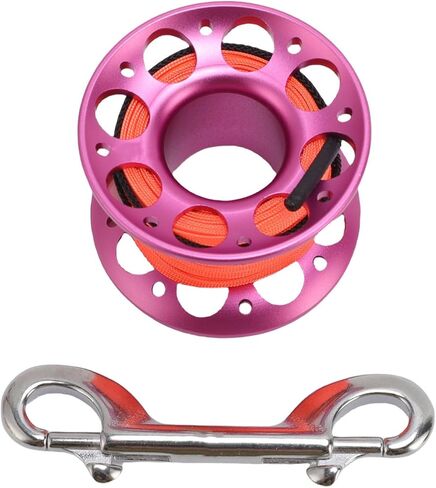 15m Scuba Diving Reel, Aviation Aluminum Line Reel with Double Hook, Lightweight and Durable - Safe Marker Release, Efficient Operation for Diving and Marine Use in Kuwait