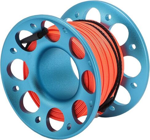 15m Scuba Diving Reel, Aviation Aluminum Line Reel with Double Hook, Lightweight and Durable - Safe Marker Release, Efficient Operation for Diving and Marine Use in Kuwait