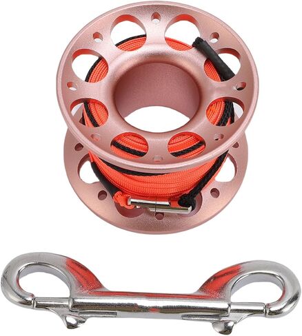 15m Scuba Diving Reel, Aviation Aluminum Line Reel with Double Hook, Lightweight and Durable - Safe Marker Release, Efficient Operation for Diving and Marine Use in Kuwait