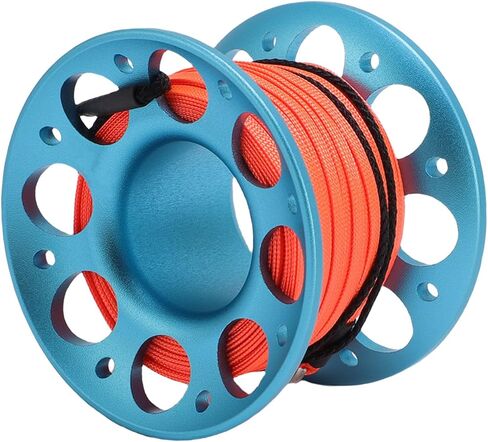 15m Scuba Diving Reel, Aviation Aluminum Line Reel with Double Hook, Lightweight and Durable - Safe Marker Release, Efficient Operation for Diving and Marine Use in Kuwait