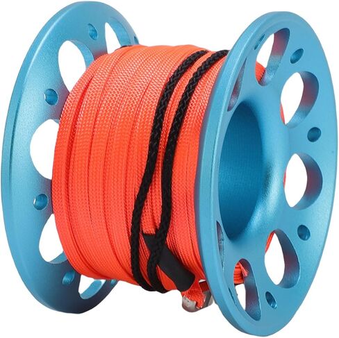 15m Scuba Diving Reel, Aviation Aluminum Line Reel with Double Hook, Lightweight and Durable - Safe Marker Release, Efficient Operation for Diving and Marine Use in Kuwait