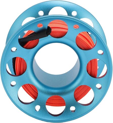 15m Scuba Diving Reel, Aviation Aluminum Line Reel with Double Hook, Lightweight and Durable - Safe Marker Release, Efficient Operation for Diving and Marine Use in Kuwait