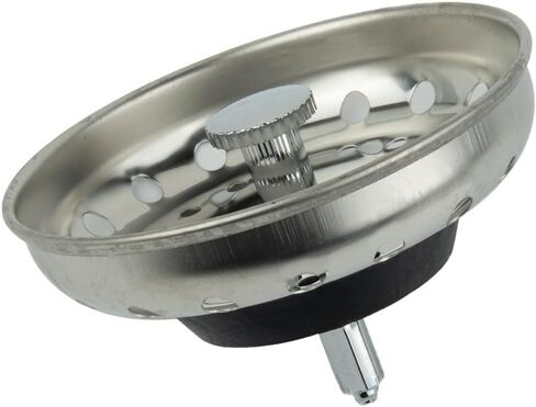 Stainless Steel Kitchen Sink Strainer and Stopper Basket, 2-Pack Drain Plug with Rubber Seal to Prevent Food Clogs, Silver in Kuwait