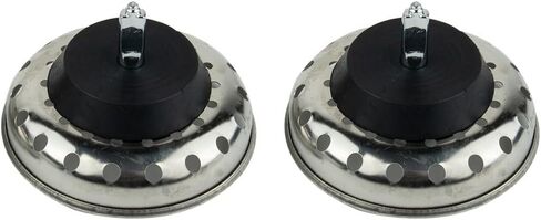 Stainless Steel Kitchen Sink Strainer and Stopper Basket, 2-Pack Drain Plug with Rubber Seal to Prevent Food Clogs, Silver in Kuwait