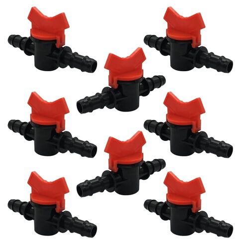 8 Pack 5/16" Drip Irrigation Switch Valve,Plastic Hose Barbed Ball Valve for Garden Drip Irrigation Aquarium in Kuwait