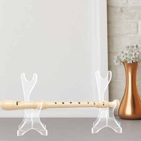Acrylic 2-tier Flute Display Stand Vertical Flute Holder Rack Desktop Clarinet Display Organizer for Home Office in Kuwait