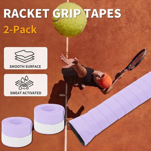 2 Pcs Tennis Racket Grip Tape, Dry Tennis Overgrip Tape, Anti-Slip Absorbent Grip, Racket Overgrip Tape in Kuwait