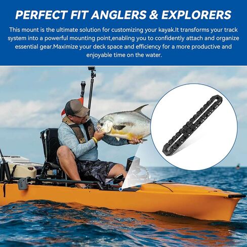 12"Track Mount for YakAttack MightyMount XL 10.5"Usable Kayak Rail Accessory-Universal Kayak and Canoe Rail Accessory Mount Fits for BlackPak Pro & Kayaks Track Systems,Fishing Rod Holders,Cameras,GPS in Kuwait