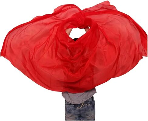 Women's Silk Belly Dance Scarf Silk Solid/Gradient Color Belly Dance Veil Adult Children Belly Dance Practice Performance Silk Scarf 250x114cm For performance competitions(Sk008,200X90CM) in Kuwait
