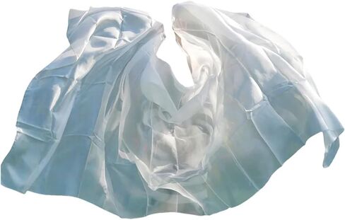 Women's Silk Belly Dance Scarf Real Silk Belly Dance Veil Shawl Women Scarf Costume Accessory Handmade Dyed Pure Silk Veil For performance competitions(Color 7-YE,XXL- 400X114cm) in Kuwait