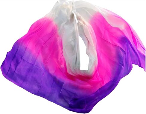 Women's Silk Belly Dance Scarf Silk Veil Belly Dance Scarf Gradient Silk Veil Shawls Women Hand Thrown Scarf Gradient 200cm 250cm 270cm Dance Performance For performance competitions(Style 3,250cmX11 in Kuwait