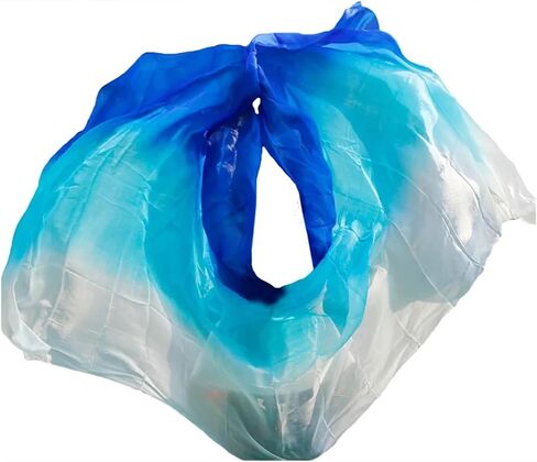 Women's Silk Belly Dance Scarf Real Silk Belly Dance Veil Shawl Women Scarf Costume Accessory Handmade Dyed Pure Silk Veil For performance competitions(Color 21-dz,M- 250X114cm) in Kuwait