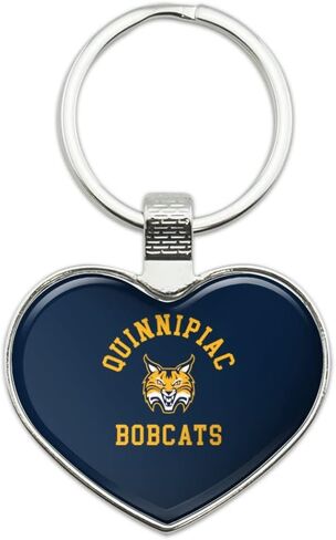Quinnipiac University Bobcats Logo Keychain Heart Love Metal Key Chain Ring in Kuwait