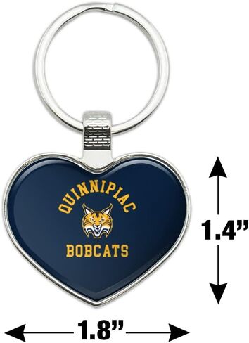 Quinnipiac University Bobcats Logo Keychain Heart Love Metal Key Chain Ring in Kuwait