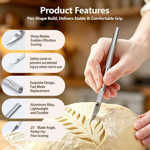 2 Pcs Bread Lame Sourdough Scoring Tool for Bread Baking Bread Scorer Dough Scoring Tool for Homemade Sourdough Bread Scoring Tool Set with 10 Replacement Blades & 1 Storage Case in Kuwait