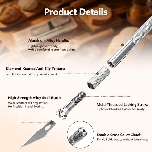 2 Pcs Bread Lame Sourdough Scoring Tool for Bread Baking Bread Scorer Dough Scoring Tool for Homemade Sourdough Bread Scoring Tool Set with 10 Replacement Blades & 1 Storage Case in Kuwait
