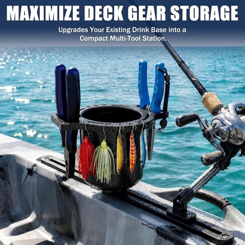 Kayak Cup Tools Holder (Patent Pending), Compatible with YakAttack MultiMount Cup Holder, ABS Organizer Ring with M3 Brass Inserts, Kayak Fishing Accessories in Kuwait