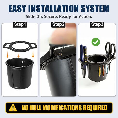 Kayak Cup Tools Holder (Patent Pending), Compatible with YakAttack MultiMount Cup Holder, ABS Organizer Ring with M3 Brass Inserts, Kayak Fishing Accessories in Kuwait