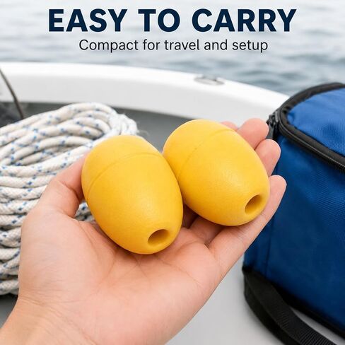 Hemoton 2 Pcs Buoys Floats Rope Floats Marine for Boat and Pool, Yellow Anchor Buoy, Hard Foam Marker Bouy for Mooring Dock, Kayak, Crab Trap and Marine Fishing Line in Saudi Arabia