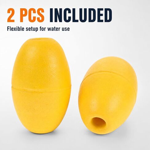 Hemoton 2 Pcs Buoys Floats Rope Floats Marine for Boat and Pool, Yellow Anchor Buoy, Hard Foam Marker Bouy for Mooring Dock, Kayak, Crab Trap and Marine Fishing Line in Saudi Arabia