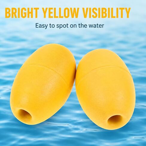 Hemoton 2 Pcs Buoys Floats Rope Floats Marine for Boat and Pool, Yellow Anchor Buoy, Hard Foam Marker Bouy for Mooring Dock, Kayak, Crab Trap and Marine Fishing Line in Saudi Arabia