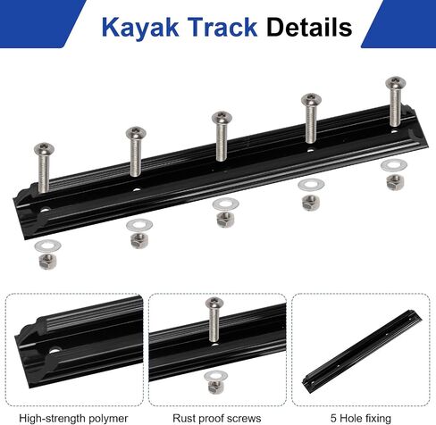 8" x 0.9" GTSL90 Kayak Track Mount, Kayak Rail Track, Kayak Gear Track Fits 1/2" Fishing Rod Holder, Cup Holder, Paddle Holders, Anchor Cleats (5 Holes, 2 Pack) in Kuwait