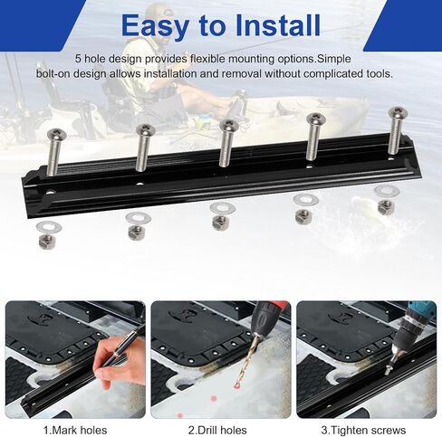 8" x 0.9" GTSL90 Kayak Track Mount, Kayak Rail Track, Kayak Gear Track Fits 1/2" Fishing Rod Holder, Cup Holder, Paddle Holders, Anchor Cleats (5 Holes, 2 Pack) in Kuwait