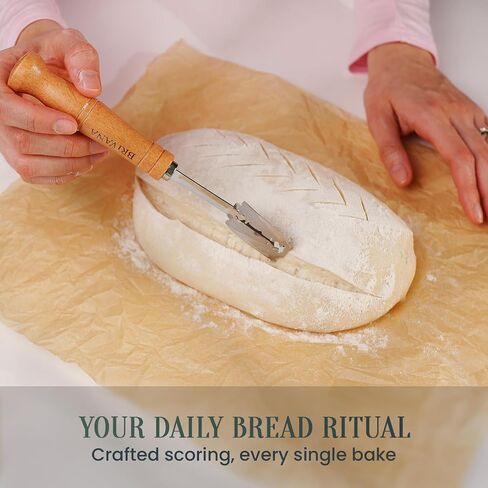 Bread Lame, Sourdough Scoring Tool for Bread Baking, Bread Scoring Tool with Beech Wood Handle, Protective Cover & 5 Replacement Blades in Kuwait