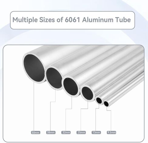 6061 أنبوب ألومنيوم 1 "OD x 1/8" جدار ثسيكنيس × 9.8 "طول أنابيب معدنية مستديرة لتصنيع الإطارات الهيكلية مدخل هواء ذاتي الصنع in Kuwait
