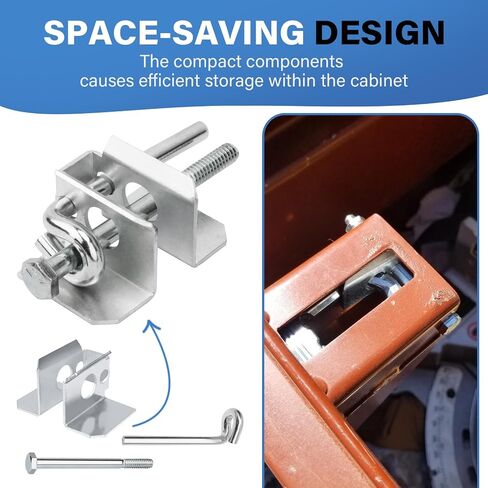 8-Piece Lock Kit Replacement for Jobox Storage Cabinet, Retainer Kit Set with Lock Retainer, Security Bar, Screw, Bushing, Spacer, Screw, Bolt with Washer & Nut in Kuwait