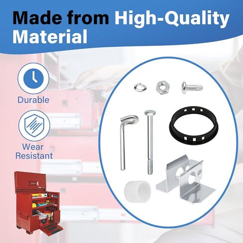 8-Piece Lock Kit Replacement for Jobox Storage Cabinet, Retainer Kit Set with Lock Retainer, Security Bar, Screw, Bushing, Spacer, Screw, Bolt with Washer & Nut in Kuwait