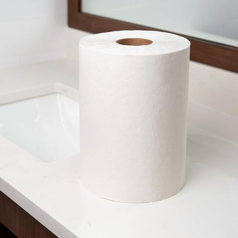Sierra Hygiene 1-Ply White Roll Towels, 10" x 800’, Hardwound Paper Towel Rolls for Commercial Restrooms, Restaurants, Schools & Offices, Case of 6 Rolls, Made in USA in Kuwait