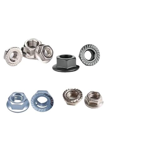 1Pcs Hexagonal Toothed Flange Nut Anti Slip Nut Galvanized/Black/Nickel Plated/304(M5-Nickelplated) in Kuwait