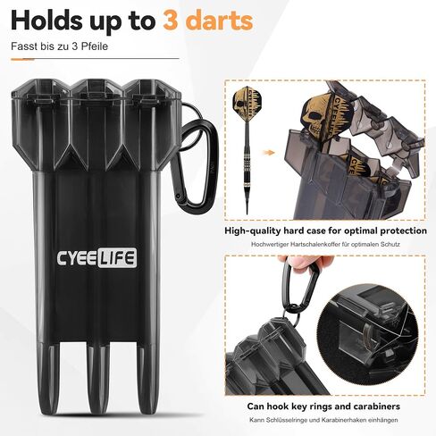CyeeLife Darts Soft Tip with Gift Carrying Case - Professional Darts Plastic Tip with Brass Barrel + 3 Integrated Dart Flights and 30pcs Plastic Tip,Soft tip Dart Set for Electronic Dartboard in Kuwait