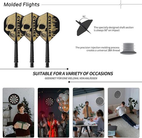 CyeeLife Darts Soft Tip with Gift Carrying Case - Professional Darts Plastic Tip with Brass Barrel + 3 Integrated Dart Flights and 30pcs Plastic Tip,Soft tip Dart Set for Electronic Dartboard in Kuwait