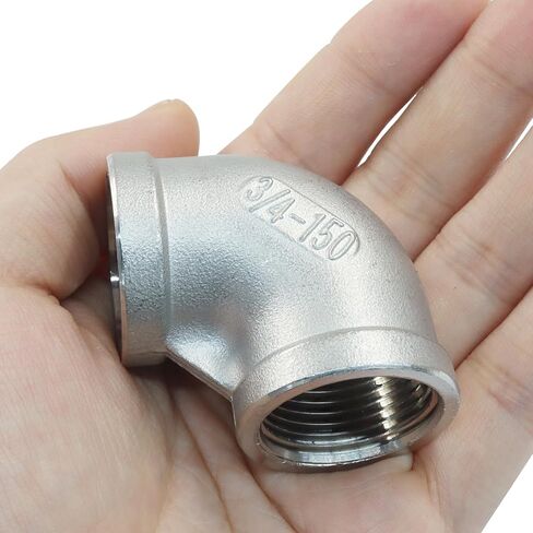 3/4" to 3/4" Female to Female NPT Threaded Pipe Fitting, 2Pcs 304 Stainless Steel 90 Degree Elbow for Industrial Plumbing, HVAC and Mechanical Systems in Kuwait