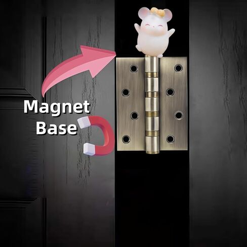 Cute Mini Creative Gray Gluttonous Hamster, Mouse Hinge Heads Decorative Topper Set 3PCS, Home Decoration,Magnetic Hinge Head Toppers Door Hinge in Kuwait