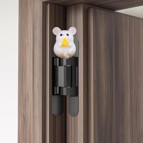 Cute Mini Creative Gray Gluttonous Hamster, Mouse Hinge Heads Decorative Topper Set 3PCS, Home Decoration,Magnetic Hinge Head Toppers Door Hinge in Kuwait