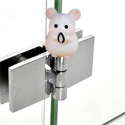 Cute Mini Creative Gray Gluttonous Hamster, Mouse Hinge Heads Decorative Topper Set 3PCS, Home Decoration,Magnetic Hinge Head Toppers Door Hinge in Kuwait