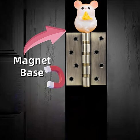 Cute Mini Creative Yellow Gluttonous Hamster, Mouse Hinge Heads Decorative Topper Set 3PCS, Home Decoration,Magnetic Hinge Head Toppers Door Hinge in Kuwait
